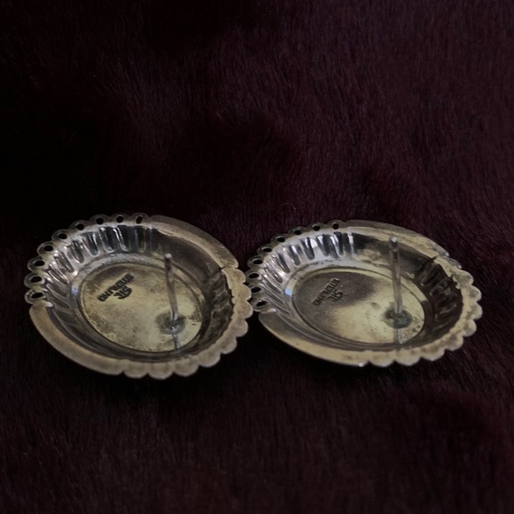 Onyx Concho Sterling Vintage Skyway earrings - Picture 3 of 8